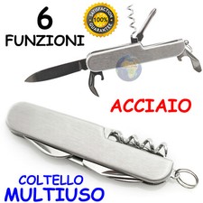 COLTELLINO Multiuso TASCABILE in ACCIAIO INOX Coltello MULTIFUNZIONE Portatile