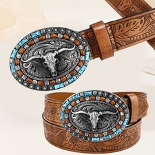 Cintura vintage fibbia pelle