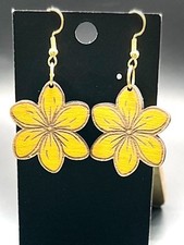 Orecchini fiori in legno