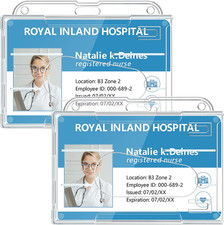 2 Pezzi Porta Badge, Rigido, Plastica, Trasparente, Extra Spesso, Porta Tesserin