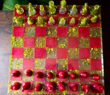 Set scacchi in resina fatti a
