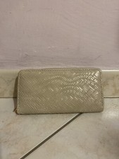 Portafoglio beige effetto pitonato