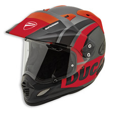 DUCATI Arai STRADA TOUR V4 Enduro Casco Casco Integrale Grigio Rosso NUOVO