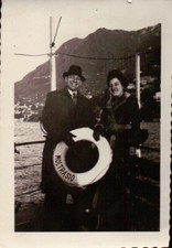 FOTO ANNI 30 - COPPIA DI CONIUGI SU IMBARCAZIONE LAGO DI COMO - MOLTRASIO - 