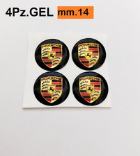 4 adesivi PORSCHE 14. mm stemma logo 3D Auto GEL morbido chiavi telecomando