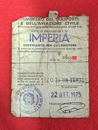 Libretto originale certificato - originale,