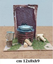 fuoco presepe cm 12x8xh9 adatto statue da 8/10 ambientazione accessorio presepe