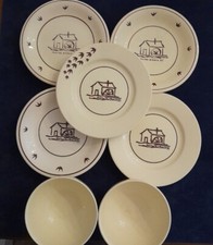 Mulino Bianco Lotto 5 Piatti Collezione E 2 Ciotole Ceramica Pagnossin Vintage