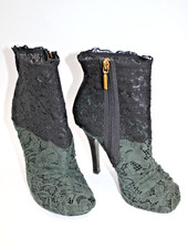 DOLCE E GABBANA scarpe donna tg 5 Europa 35 tela nera S9032