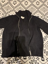 Maison Margiela Cardigan grande con zip a costine, nero jet