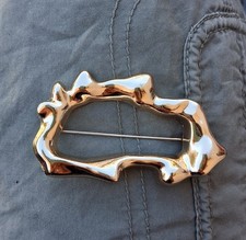 Spilla vintage Brooch in oro asimmetrica elegante chich 