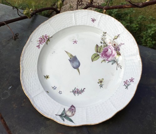 Meissen piatto barocco - , fiori
