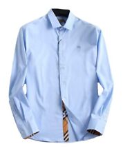 Burberry Camicia Uomo Cotone Popeline Stretch Logo in Tinta Special Price