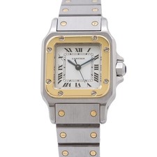 CARTIER Santos Garbe SM 23,5mm Acciaio Oro Giallo 18K Quadrante Bianco