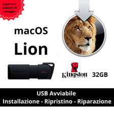 Chiavetta USB Kingston macOS LION - Installazione, Ripristino + Copri Webcam
