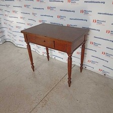 Tavolo Scrittoio Antico Arte Povera Legno Massello Tornito Italia XIX Secolo