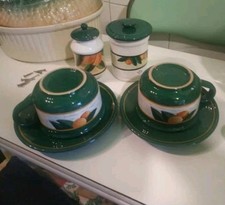 Set Colazione Ceramica Todini (2 Tazze, Un Barattolo E Una Zuccheriera)