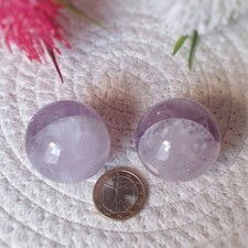 QUARZO AMETISTATO sfera 3,5 cm ✦ associazione naturale quarzo ialino & ametista
