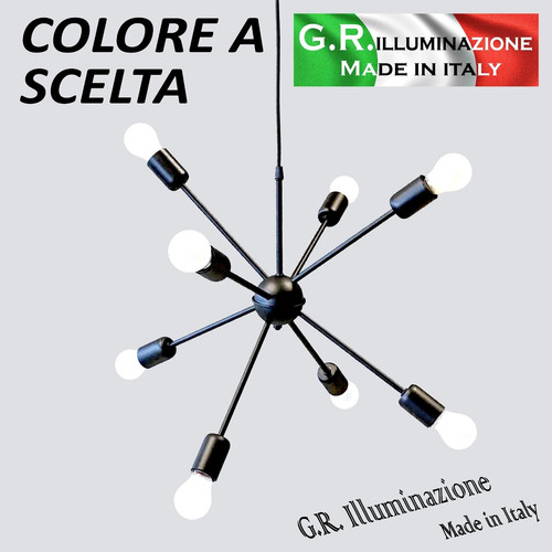 Lampadario moderno nero luci - moderno,