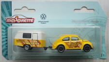 Majorette VW Volkswagen Maggiolino Beetle giallo con Eriba Puck roulotte nuovo/confezione originale auto