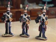 Lotto 3 statuine militari carabinieri Caltagirone Italia statue ceramica smaltata