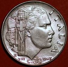 Italy centesimi 1943 - italy, km#
