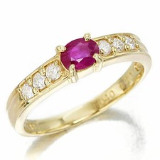 Anello 18 carati YG rubino