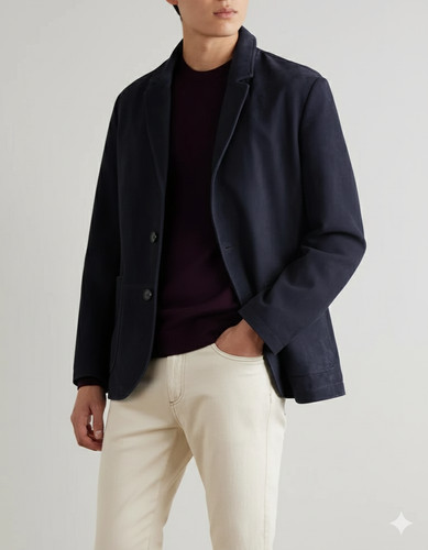 Blazer pelle scamosciata fatto