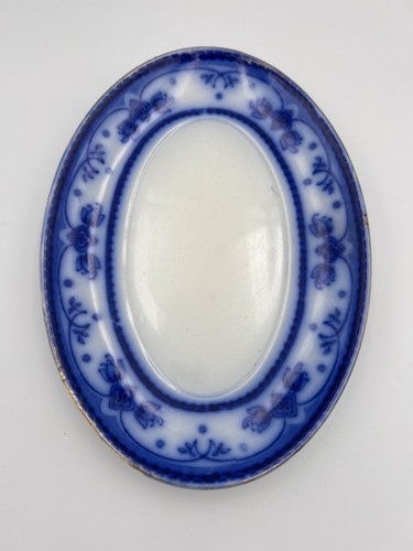 Antico piatto floreale - , blu
