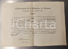 1955 PANAMA Diploma di nomina Gianmaria BUCCELLATI viceconsole onorario a Milano