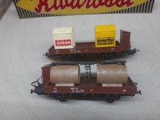 LIMA COPPIA DI CARRI F.S. CON GARITTA  PER TRASPORTO MATERIALE VARIO ANNI 70/80