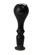 ANTICO TIMBRO SIGILLO CERALACCA IN LEGNO E OTTONE CON INIZIALI U.F. BP9