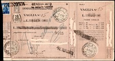 Storia postale  Repubblica - Vaglia postale con affrancatura di lire 5