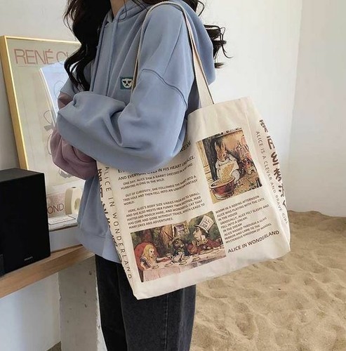Borsa tote tela alice - tela, nel