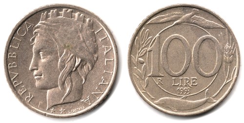 Italia 100 lire - , 1993