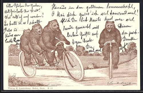 Cartolina artista famiglia - cartolina, d'artista