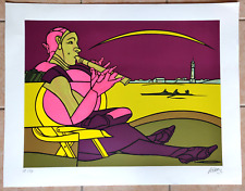 Grande serigrafia a colori numerata timbrata firmata a mano Valerio Adami