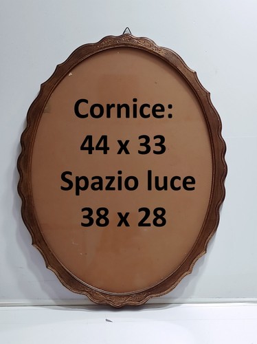 Cornice ovale antica - dorata, in