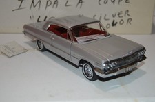 Franklin Mint 1963 Chevy Chevrolet Impala 409 SS 1/24 pressofuso B11WP96 - COME NUOVO