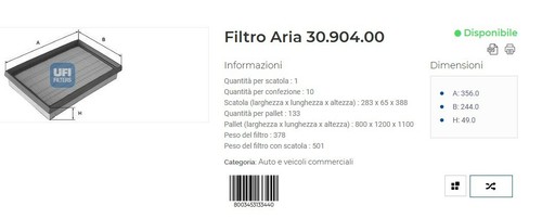 Filtro aria bmw - serie, e30