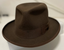 Raro antico cappello pelliccia uomo Borsalino Homburg, Lambardi, Qualita Speciale, 7 3/8
