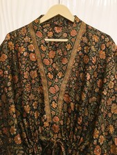 Kimono In Pura Seta Nero E