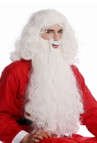Parrucca barba set bianco - barba,
