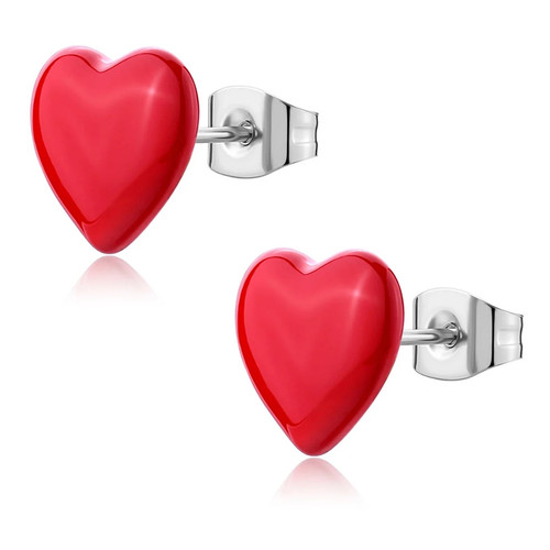 Orecchini cuore rosso - , sagapo