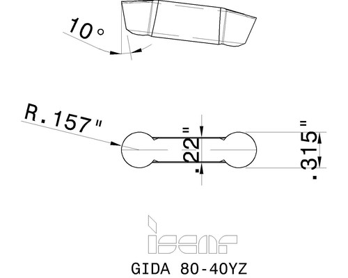 Iscar gida 40yz ic1520 - 80-40yz,