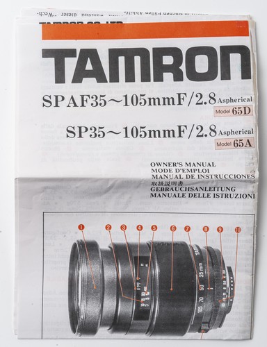 Tamron manuale istruzioni - manuale,