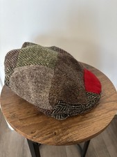 Berretto piatto vintage Foxford Wool Mills Peaky Blinders tweed lana irlandese unisex taglia L