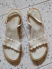 Sandali donna bianco elastico, tacco 2.5 cm, n. 39