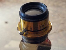 Lente a canna legata in ottone tipo rettilineo rapido senza nome f/6.8 con arresto iride