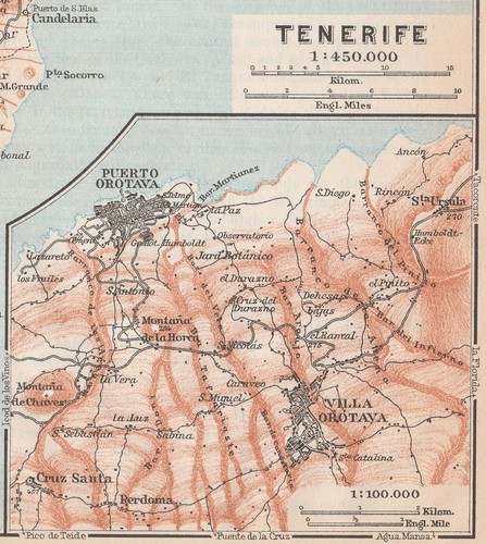 Tenerife mappa originale - mappa, 1929